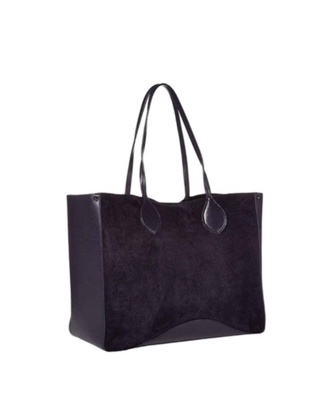 Rebecca Minkoff Pippa Suede/Leather Unlined Tote Deep Twilight (Navy)!